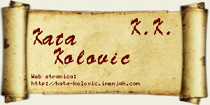 Kata Kolović vizit kartica